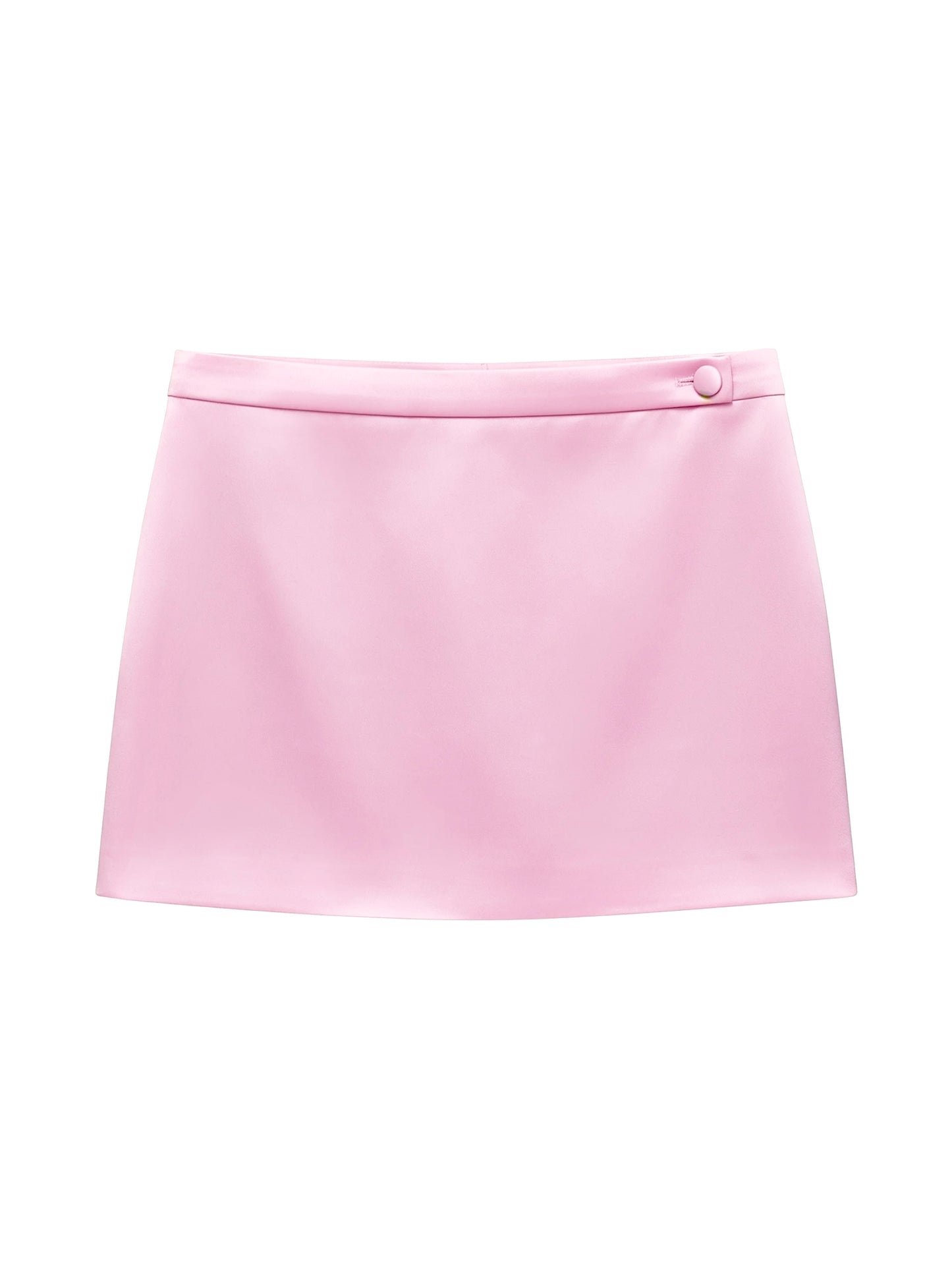 Pink satin tailored skirt