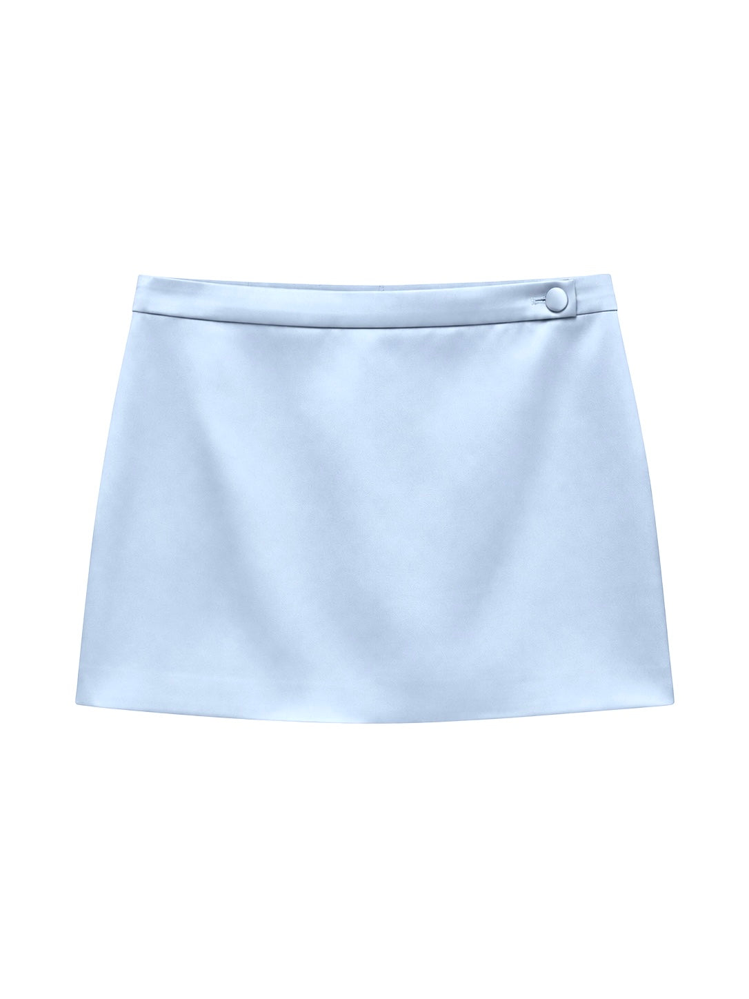 Blue satin tailored skirt
