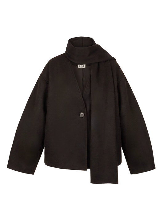 Wool Blend Jacket with Scarf